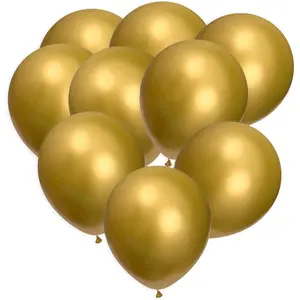 Gold Balloons 50 Pack, 12 Inch Gold Chrome Latex Balloons For Birthdays, Weddings, Baby Showers, Holidays