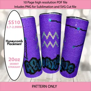 SS10 (2.7-2.9mm) Aquarius bling tumbler,zodiac,constellation,bling pattern,bling tumbler graph,rhinestone tumbler,Honeycomb template,horoscope,astrology,tiktok