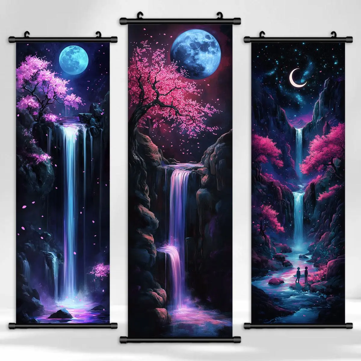 Waterfall Pattern Wall Decor Painting, 3 Counts/set Natural Landscape Pattern Wall Art, Wall Decor for Home Living Room Bedroom, Ornaments, Modern Home Decor, Artwork