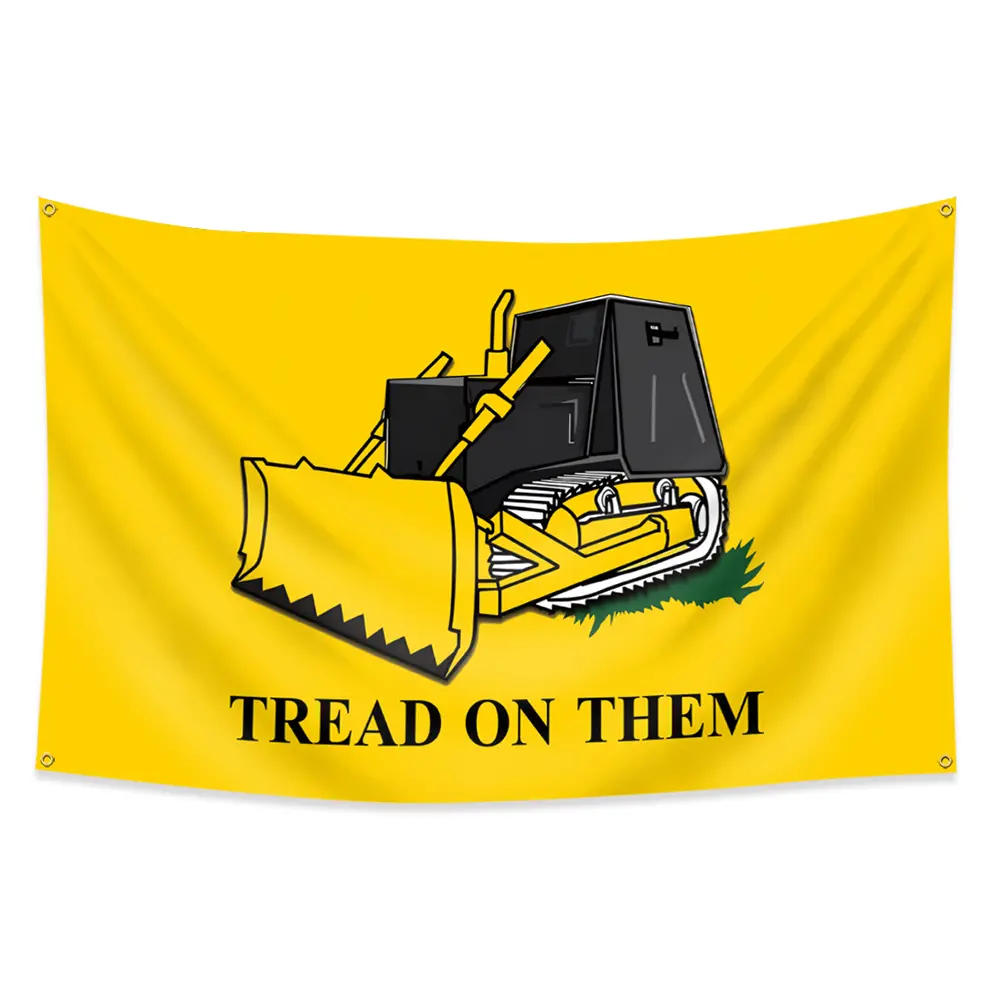 Tread on Them Killdozer Flag Banner 3x5 Ft, Vibrant Print, Indoor Bedroom Dorm Man Cave Decor, Home Wall Hanging, Outdoor Wall Hanging Decoration, Vintage Room Decor, Bed Room Decor Aesthetic