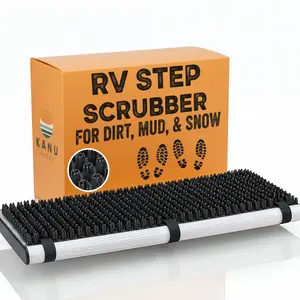 TrailScrubber RV Step Covers for Trailer Steps & RV Stairs Safe for Pets | Bristle Boot Brush Scrubber Mat Cleans Off Trail Dirt, Mud & Snow From Shoes | Non-Slip Boot Cleaner for Camper Step Covers