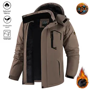 OutdoorKing Men's Winter Thermal Lined Outerwear - Warm Fleece-Lined Waterproof Windproof Hooded Snow Jacket, Outdoor Clothing for Skiing, Hiking Camping Clothes, Waterproof Windproof Outerwear
