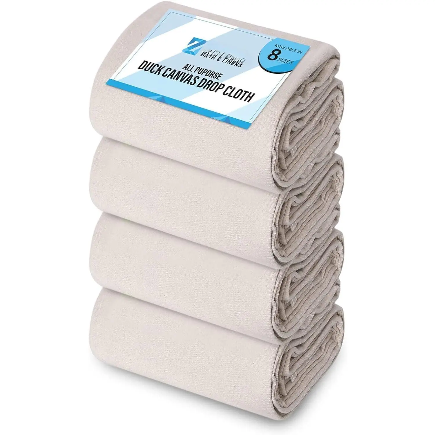 Canvas Drop Cloth for Painting (Size 9x12  Pack of 4) Pure  Painters Drop Cloth for Painting, Furniture & Floor Protection -  Purpose Thick Canvas tarp with Double Stitched Edges