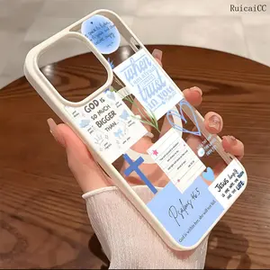 Premium Magnetic Phone Cases for iPhone 11-17 Pro Max Blue Cross Jesus Love y2k MagSafe Ready Anti-Fall Springtok Ultra-Thin TPU Protection Shockproof Cover