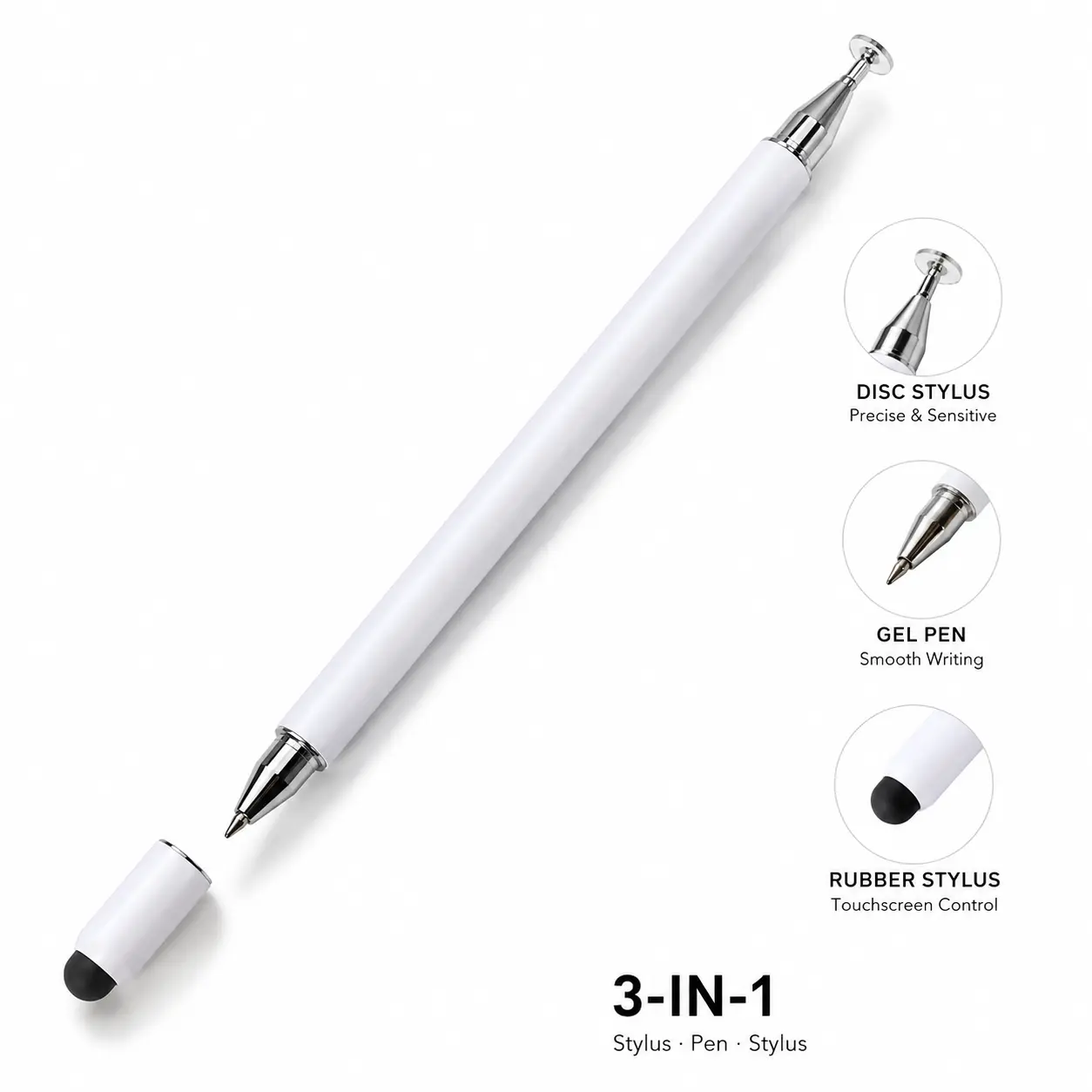 3-in-1 neutral pen flat pen,High Sensitivity &Precision Capacitive Stylus Pen for iTablets,Phones, Suitable for All Ages, for TouchScreen, can be Used as A School SeasonGifts,Birthday Gifts Stylus for School Sets NOBluetooth Needed Mothersday Gift