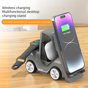 T20s multifunctional wireless charging, 3-in-1 charging for smartphones, watches and earphones. Say goodbye to messy desktop cables. Exquisite car-shaped design, perfect as a desktop ornament and gift chargers