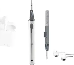 3-in-1 AirPods Cleaning Kit - Earbud Cleaner with Brush & Sponge for Bluetooth Headphones, Camera, and iPhone - Includes Headphones & Protective Case