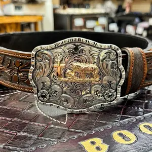 COWBOY WESTERN BUCKLE SILVER