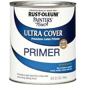 Rust-Oleum 224430T Quart Latex Primer Paint White Pack of 2