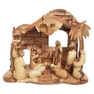#N1…Holy land Olive Wood Musical Nativity Set from the Holy Land