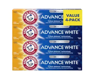 Arm & Hammer Advance White Toothpaste, Clean Mint Flavor, Stain Defense Technology, 6 Ounce (Pack of 4) Oral Gentle