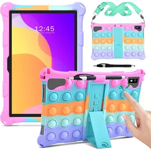 Case for VASTKING KingPad K10 Pro Tablet, with Stylus Pen and  Strap, Soft Multi-Angle Protective Cover for Byybuo 10.1 inch Tablet with Pen Holder, Dazzling Pink