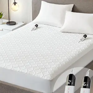Heated Mattress Pad King Size, Dual Control Electric Bed Warmer, 6 Personalized Heat Settings, 1-10 Hour Auto Off Timer, Deep Pocket Fits up to 17" Mattress, Machine Washable, Soft Quilted Top