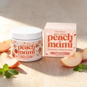 Peach Mami Firming Hydrating Body Cream, Caffeine & Hyaluronic Acid, Smooth Glowing Skin, Moisture-Rich Formula, Daily Use, Body Care Moisturizer, Body Hydrator