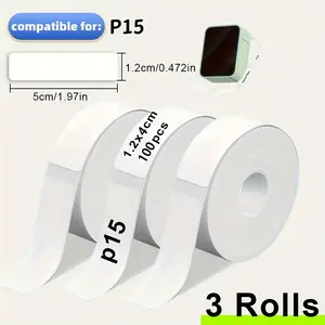 3 Rolls Thermal Label Paper, 12x40mm Labels, Waterproof, Tear-Resistant, for Phomemo D30 Printer, Adhesive Tape