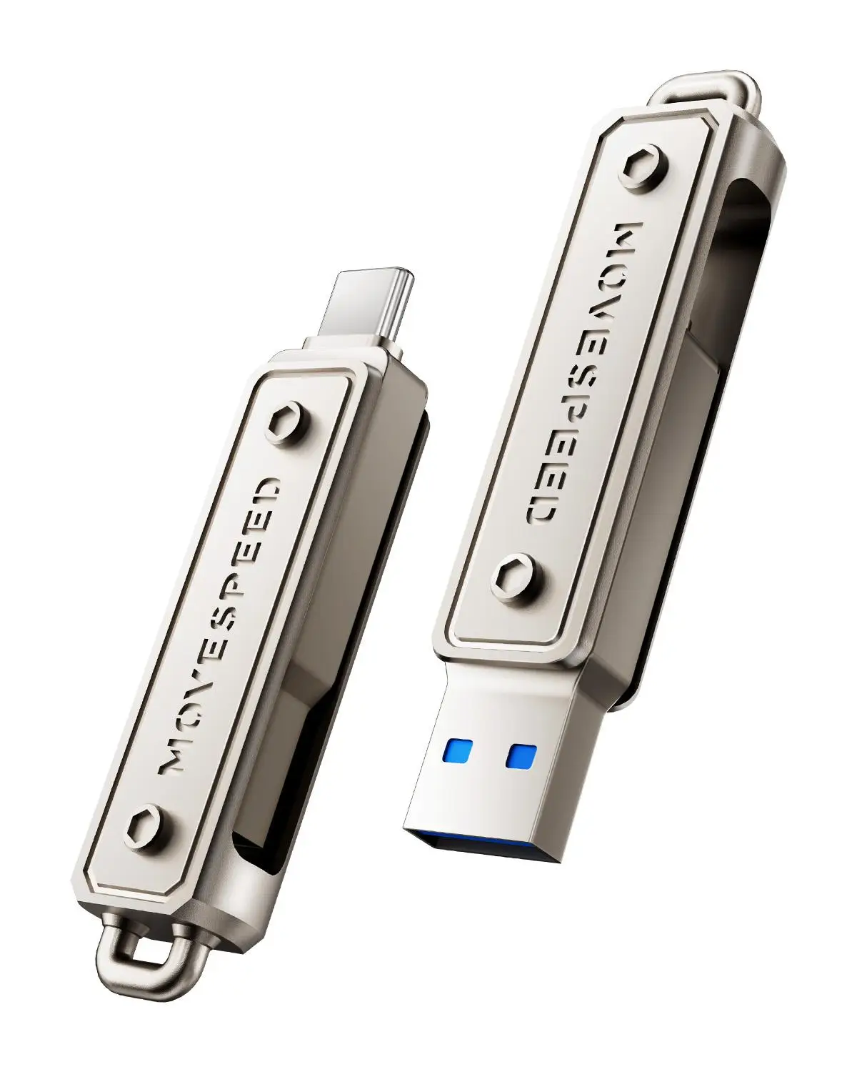 MOVE SPEED 128GB USB Flash Drive, Agile Series,Thumb Drive with Type-C + USB 3.2 Gen 1 Dual Port, High Speed USB C Drive Compatible with USB 3.1/3.0/2