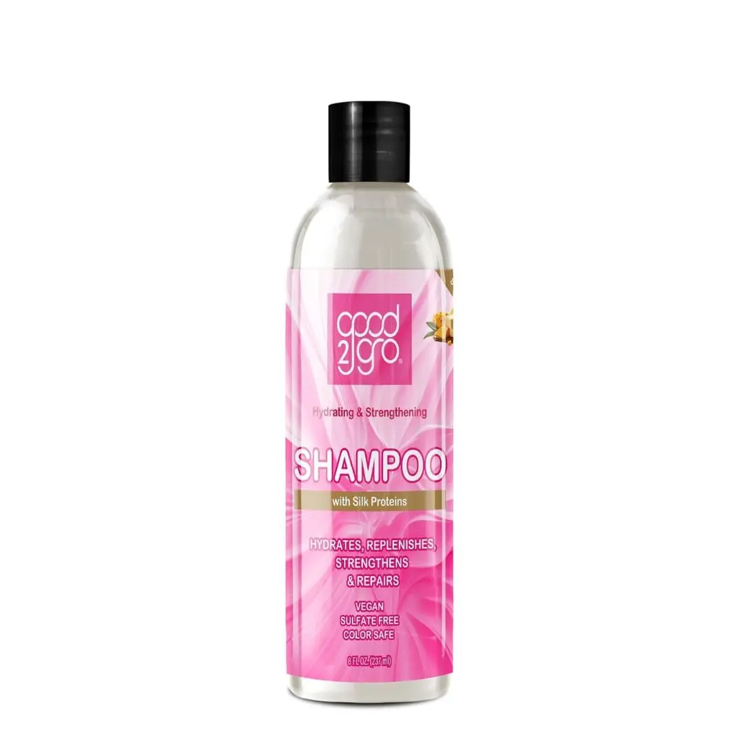 Silk Protein Shampoo for Hydration & Shine - Good2Gro by Gold Banner Beauty 8 oz | Cleanses, Restores & Softens Hair for Healthy-Looking Shine – Vegan & Cruelty-Free