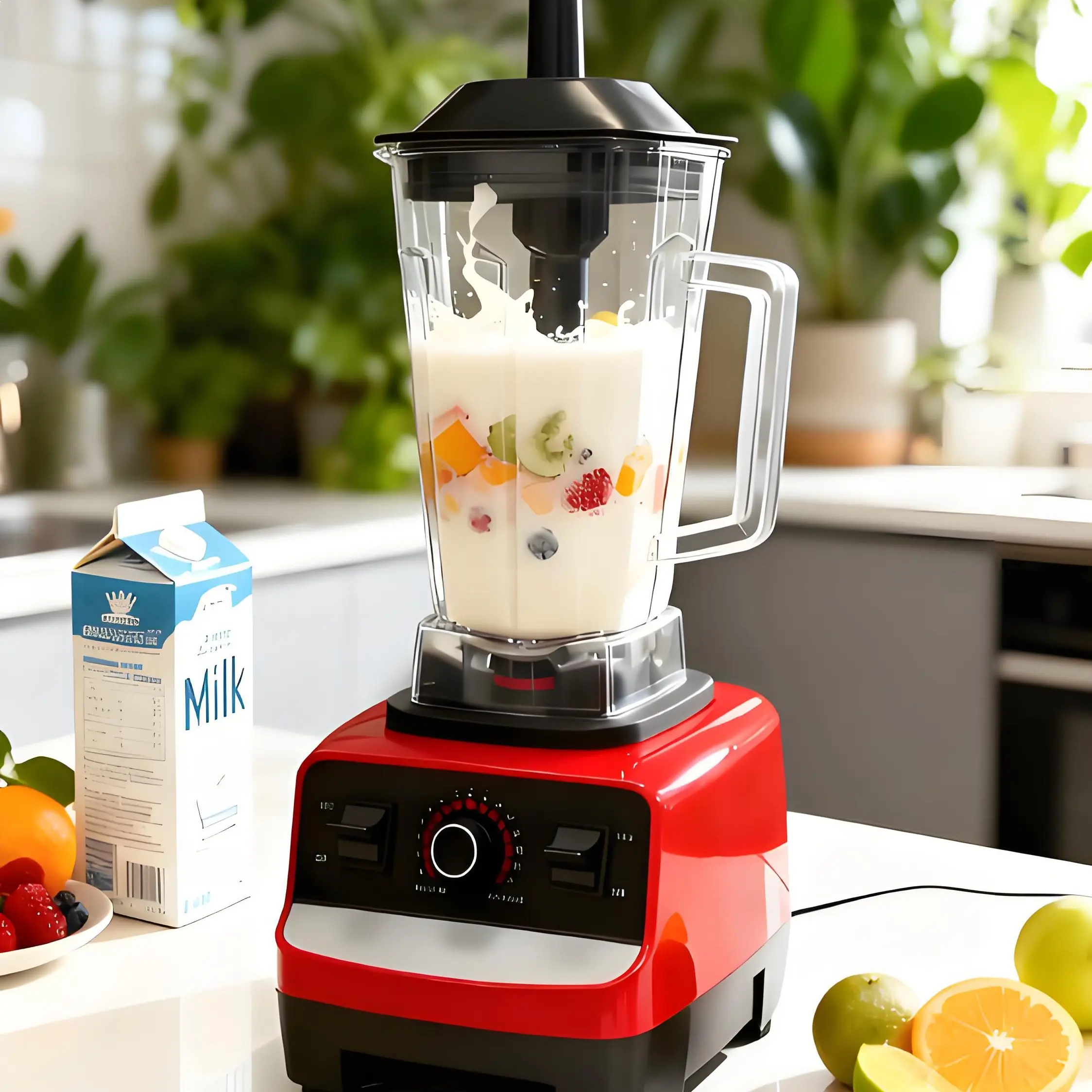 Heavy Duty Countertop Blender, 6-Blade 2L BPA-Free with 6 Free Gadgets, Blenders Heavy Duty for Juice, Ice, Smoothies, Commercial Use, Commercial Countertop Blenders