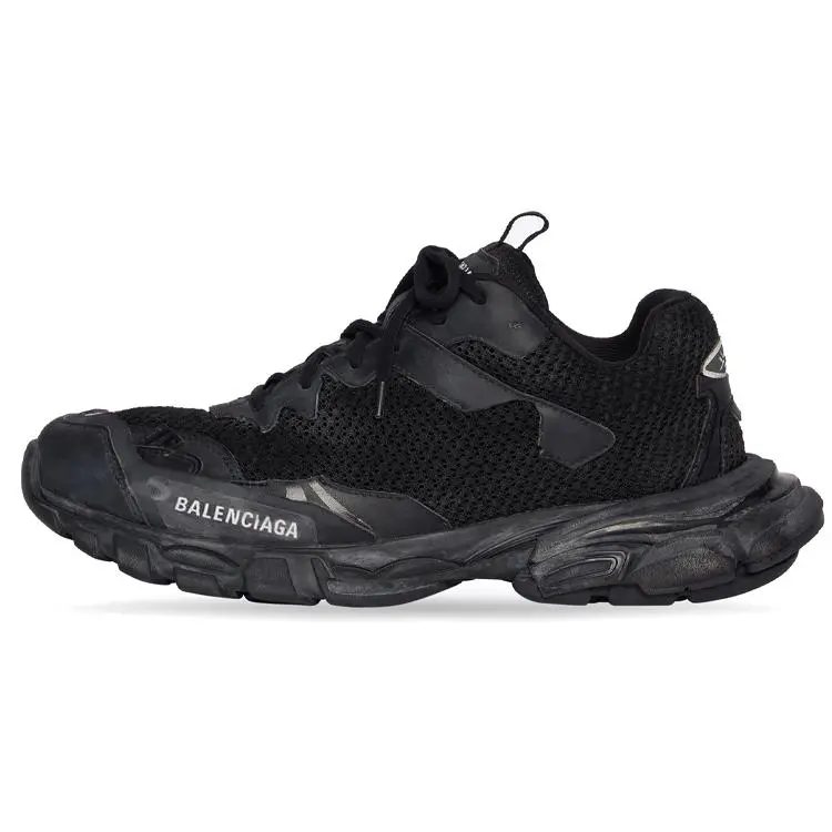 Women's Balenciaga Track 3 Sneakers - Black, Sporty, Trendy Walking, Casual Fashion Shoes with Soft Rubber Sole, Sporty Sneakers, Trendy Walking Sneaker