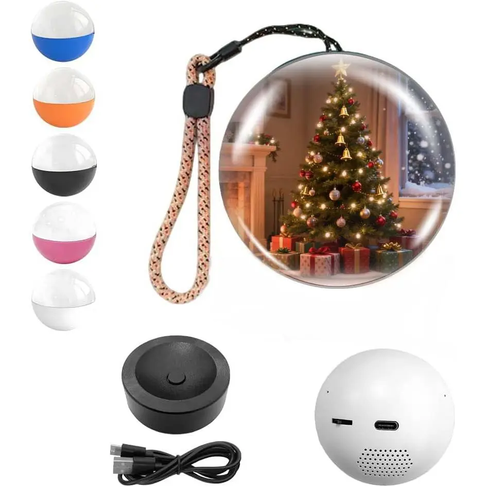 2026 New Modern 2.7-in 3D Crystal Glass Memory Sphere Light - Personalized, WiFi App-Supported Photo/Video Upload, Lightweight, USB Cable Set-Included, Hanging/Desktop Style, Indoor Festive & Office Decor