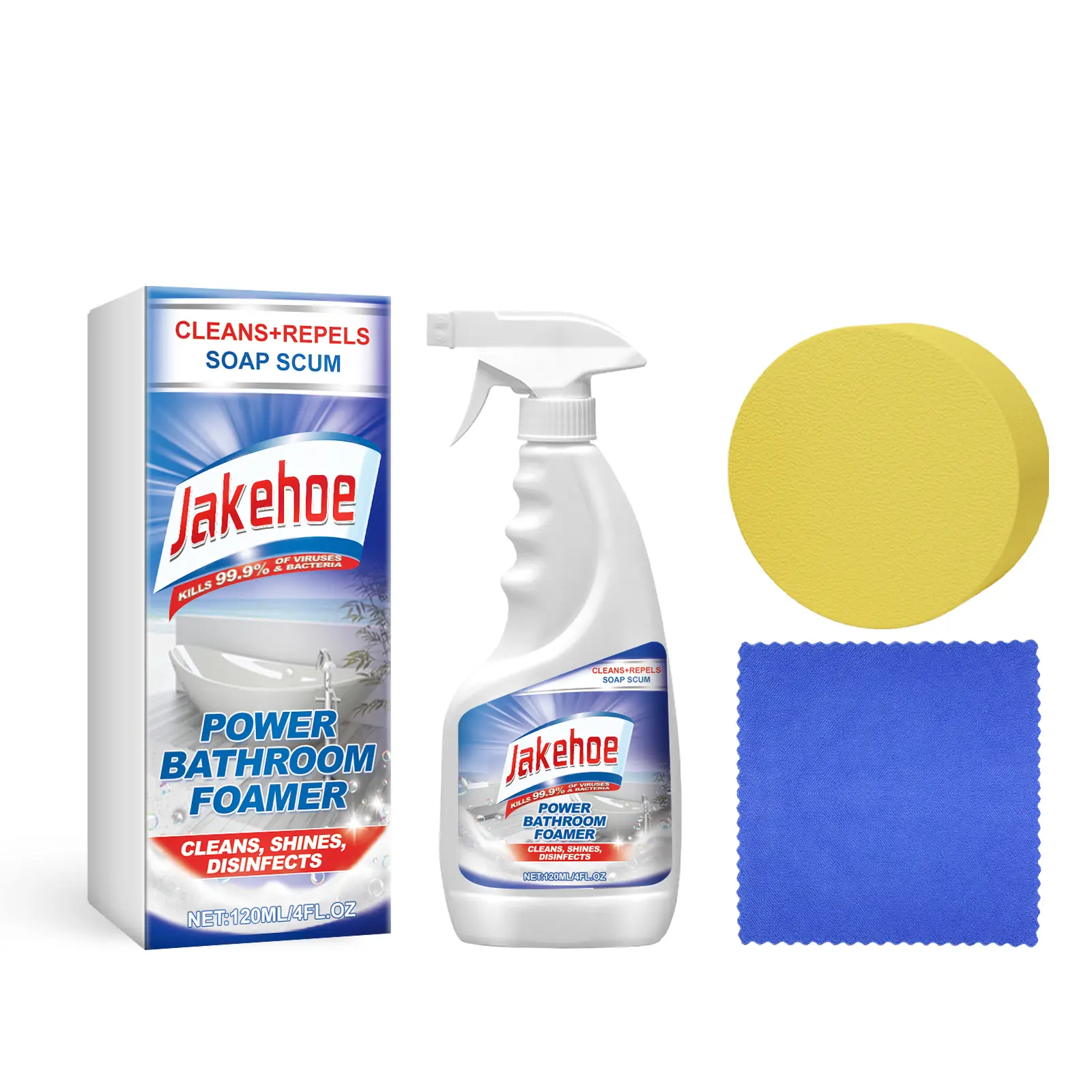 Household All-Purpose Foam Spray Powerful Cleaner - Anti-Clogging, Deodorizing Degreaser for Bathroom, Carpet Stain Removal & Freshness