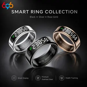 New R11 Smart Ring with Screen and Touch Qring Wireless Charging Health Manager, Heart Rate Monitor, 1atm Waterproof, Fashion Design, Perfect Gift, Wearable Devices