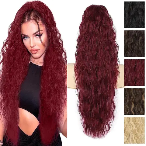 Women's 26-inch Claw-Style Ponytail Hairpiece - Loose Wavy Synthetic Hair Extension, Heat-Resistant, Versatile Accessory for Daily Wear & Parties, Natural Hairstyles Synthetic Extensions & Pieces, Natural Waves Add Soft Movement
