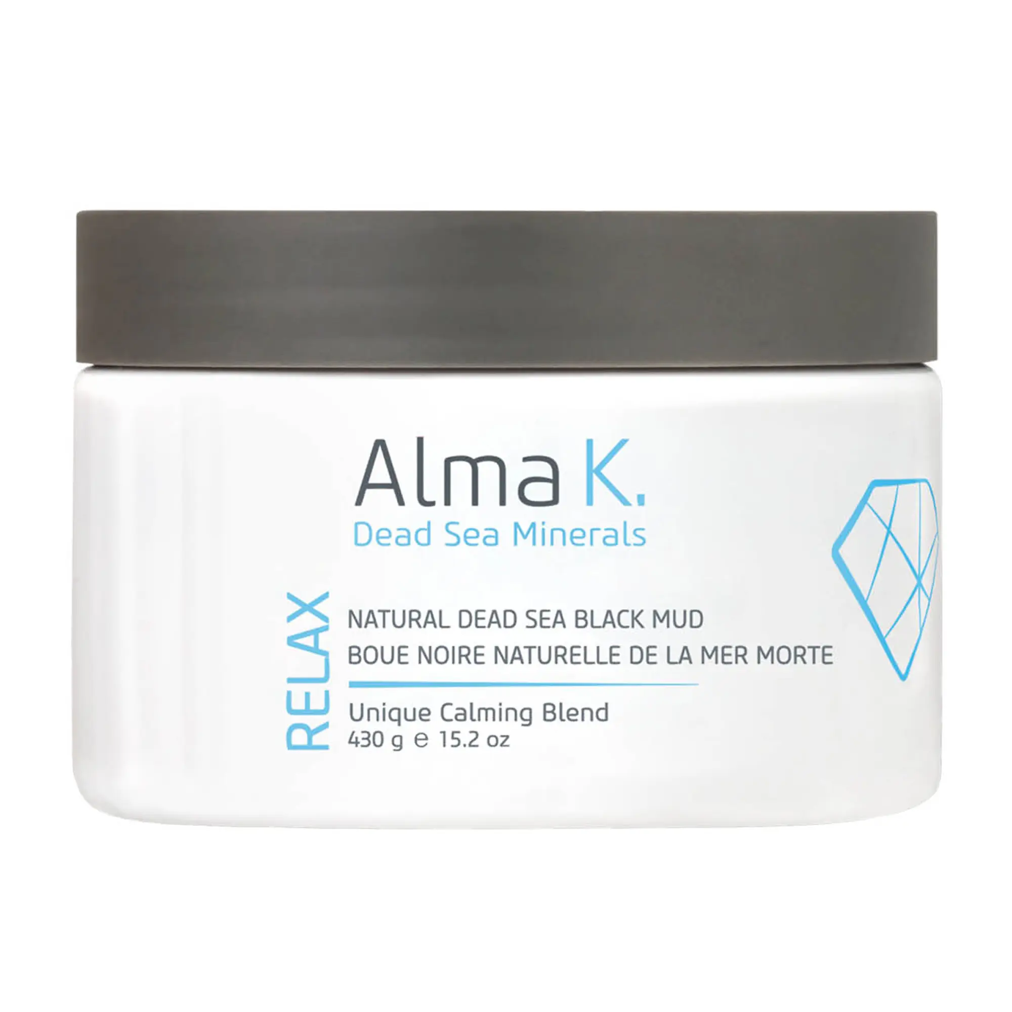 Alma K Natural Dead Sea Black Mud Mask - Dead Sea Mud Mask for Women - Beauty Mask - Organic Mud Mask for Body - Natural Skin Care Products - 15.2 oz