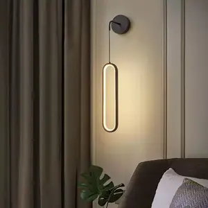 LED Indoor Wall Light, Adjustable Three Color Modern Minimalist Design, Elliptical Geometric Style, Led Ambient Lighting, Ambiance Lighting for Living Room Bedroom Staircase Hallway