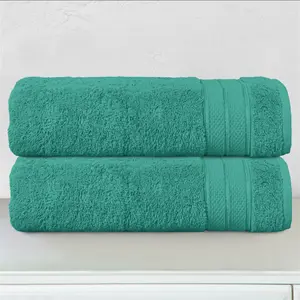 Mocassi 2-Piece Turkish Cotton Three Line Popcorn Bath Towel Set, 27 x 54 inch