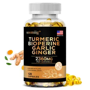 Turmeric, Garlic, Alkaloids, and Ginger Health Supplement - Supports Joint and Gut Health, 120 Capsules