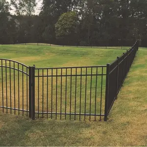 Flat Top Style Black Aluminum Fencing Panel 4FT Tall x 6FT Wide