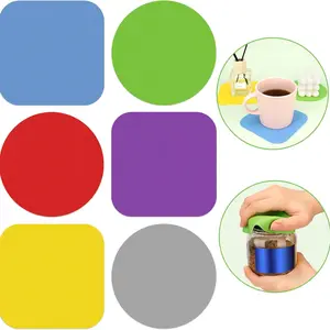6 Pcs Jar Opener, Rubber Jar Grippers Multi-function Silicone Jar Gripper Pads Bottle Opener Jar Openers for Seniors with Arthritis Weak Hands ( Multicolor )