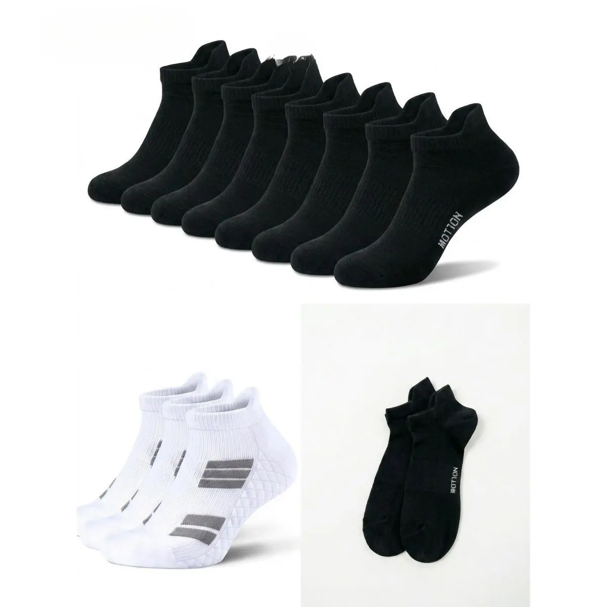 Men's White Cotton Ankle Socks - Male Adult Ankle-Length Plain Solid Casual All-Seasons Socks with Breathable, Moisture-Wicking, Anti-Odor Features for Sports, White Ankle Socks