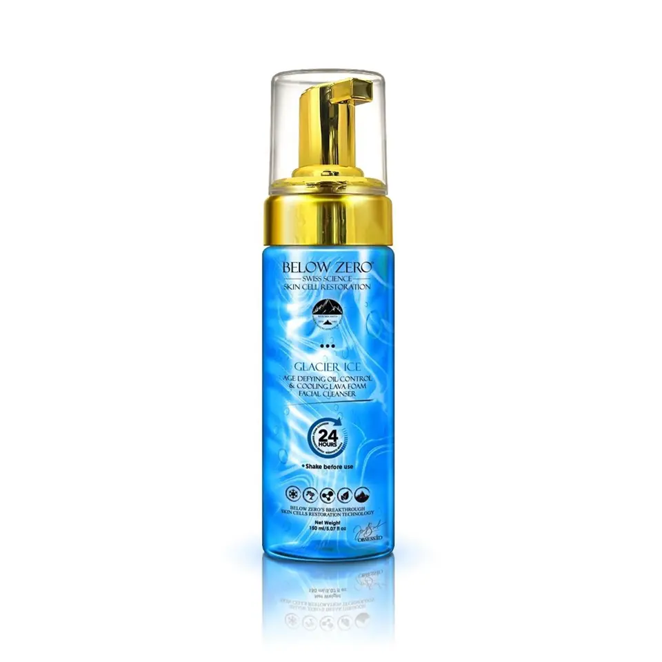 Below Zero-Glacier Ice Age Defying Oil Control Cooling Lava Foam Facial Cleanser-150ml/5.07 fl.oz - Infused with the power of glacial water and advanced oil-controlling ingredients