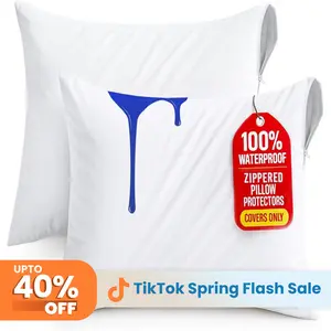 Utopia Bedding Waterproof Throw Pillow Protectors with Zipper, Bed Bug Proof Outdoor Bed Couch Decorative Pillow Encasement Covers
