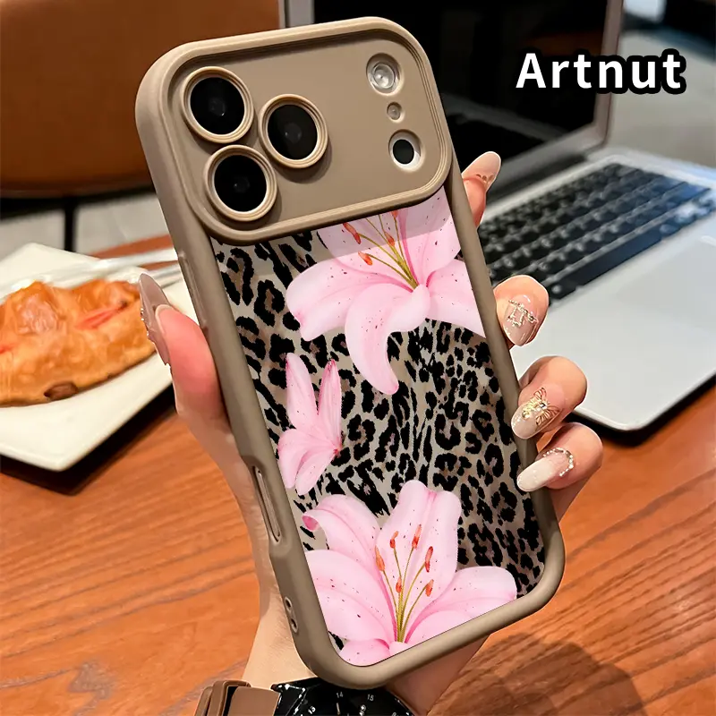 Lily on Leopard Slim TPU Smartphone Case - Shockproof TPU Cover, Silicone Shell, Full Camera Protector, Durable Fits iPhone 17 Pro Max,16 Plus,15,14,13,12,11,Air Cellphone Casing Accessory