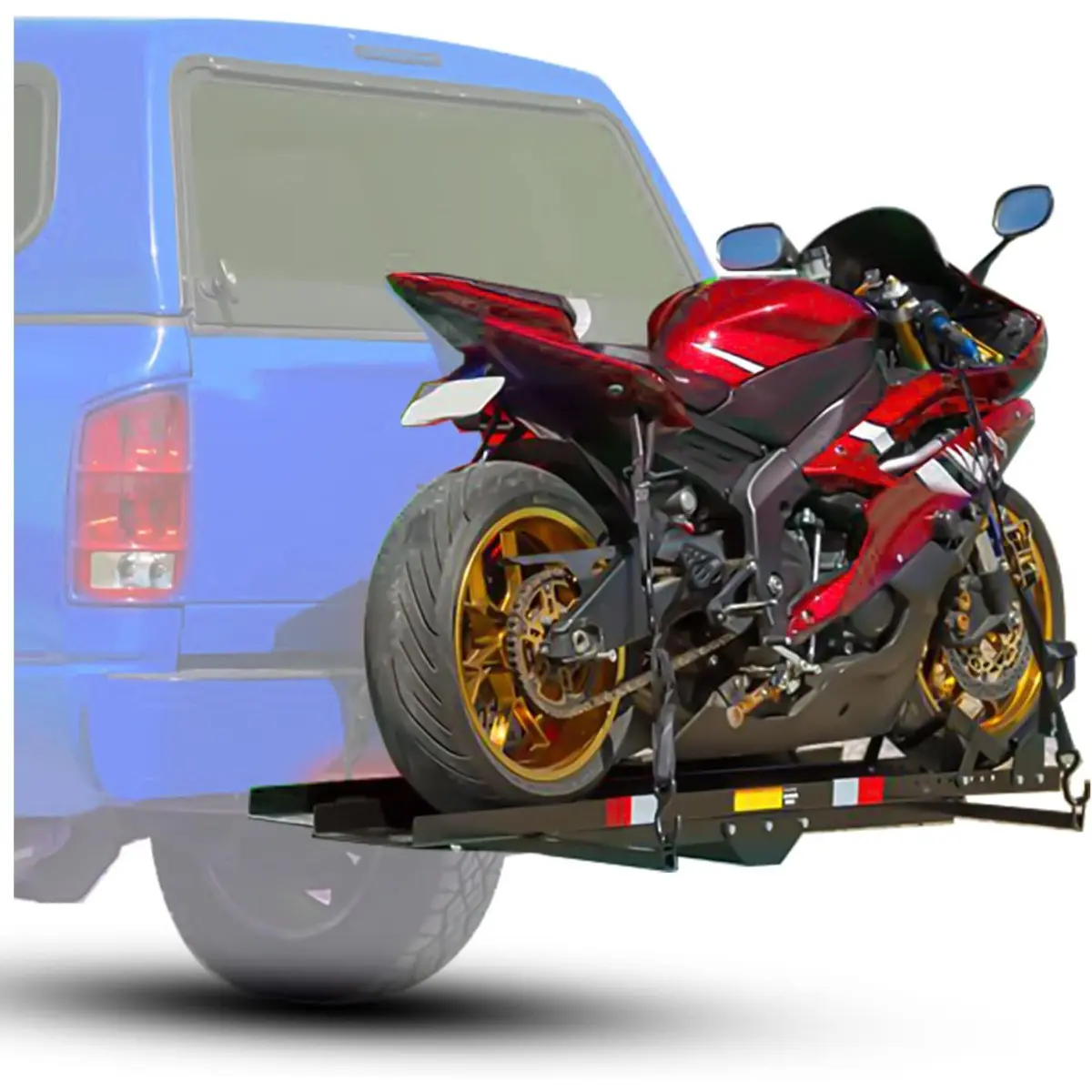 HECASA 600LBS Motorcycle Hitch Carrier with Loading Ramp – Heavy Duty Steel Dirt Bike Hauler Rack, Hitch Mount (Ships in Multiple Packages)-TK