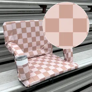 Speckled Beige Checkerboard 23" Stadium Seat with Armrests