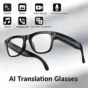 Ai Smart Glasses with Real-Time Multilingual Support, Blue Light Protection, Bluetooth-compatible Compatible, Ideal for Travel and Business