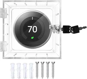 Thermostat Lock Box with Key Thermostat Cover Universal Thermostat Lock Box Clear Small Thermostat Guard for Wall Thermostats for All Type Nest Thermostat 4.72''*4.53''*1.97'' or Smaller
