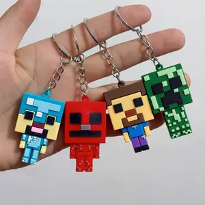 4-Piece Pixel Theme Game Keychain Set, Keychain Series Figures, Retro Style Pixel Art Gaming Accessory, Perfect Gift for Gamers & Collectors, Durable Design