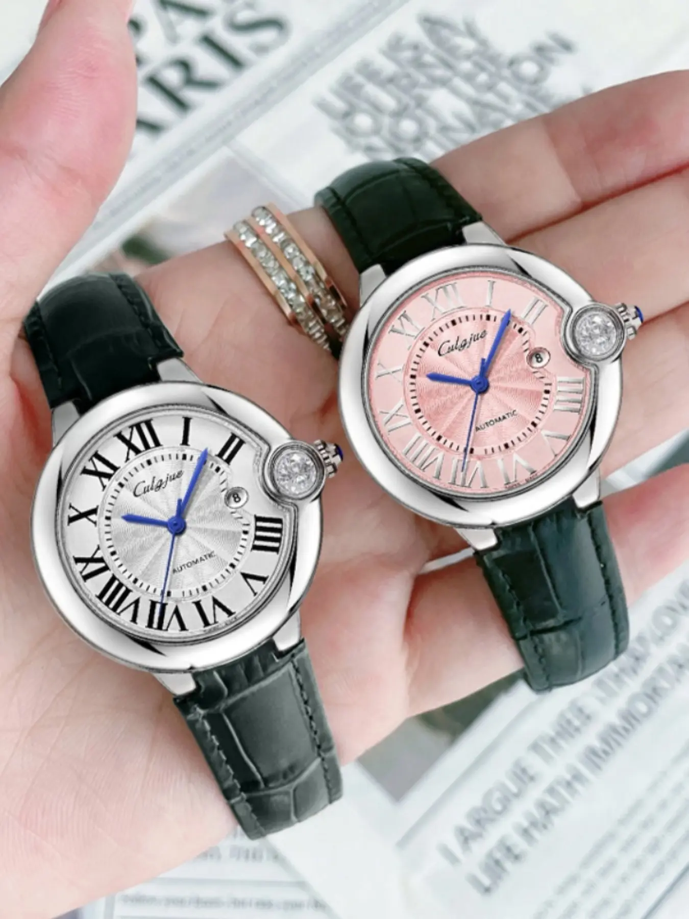 Women's Luxury Quartz Watch, Vintage Roman Numerals Blue Needle, Waterproof Durable Strap, Casual Analog Round Face, Perfect Gift
