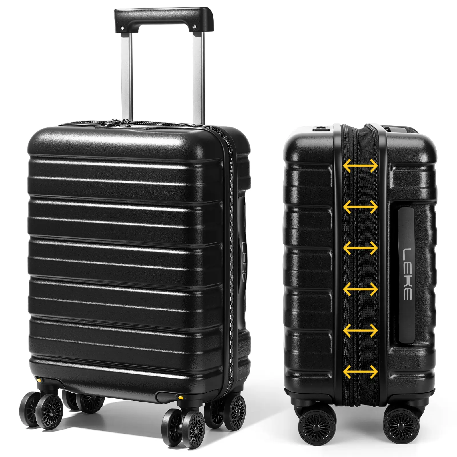 LEKESKY 16 Inch Hardshell ABS Luggage, Shockproof Carry-On for Travelers (13” x 6.7” x 18”) with 4 Removable Spinner Wheels and TSA Lock, Carry On Luggage, Compact, 4 Wheels, Expandable, International Travel, Abs Plastic, Lightweight, Scratchproof, Waterp
