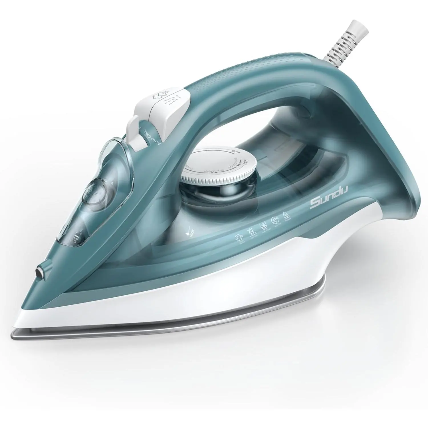 Steam Iron for Clothes, 3-Way Auto Shutoff, Ceramic-Coated Soleplate with Burst Steam, Anti-Drip and Anti-Calc, Self-Cleaning, 1500W Powerful for Home Use Light Green