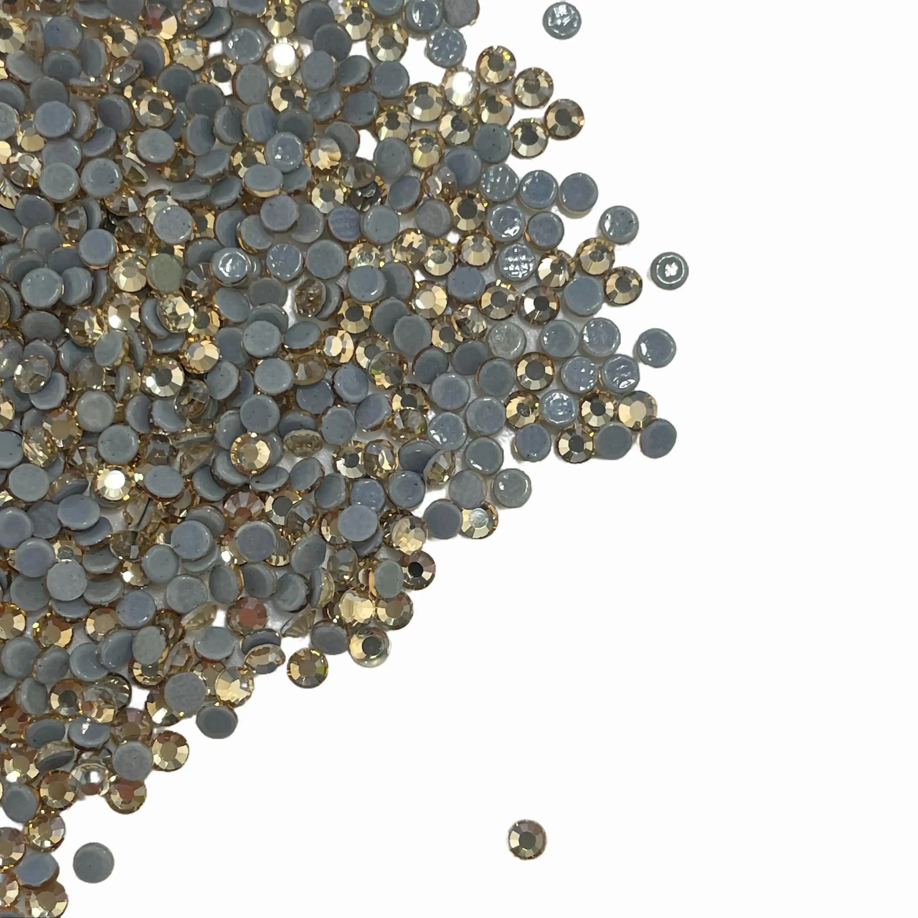 ASFA233 SS6 Sparkly Glass Hot Fix Rhinestones - Golden Champagne Shimmer Fashion Embellishments for Nail Art, Casual Apparel (Wholesale, Unisex Shining Rhinestone Accessory), Sparkly Rhinestones, Everyday