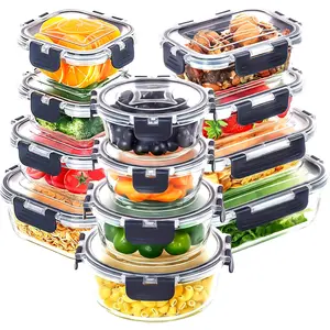 Glass Food Storage Containers with Lids, Meal Prep, Pantry Kitchen Storage