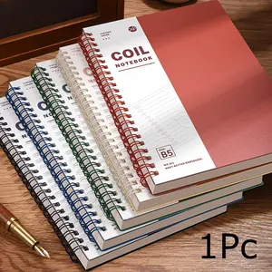 Vintage Spiral Rings Notebook B5/A5, Premium Thick Paper, 120 Thick Cream Pages, 360° Lay-Flat Design, Lined Coil Journal for Students and Office Use