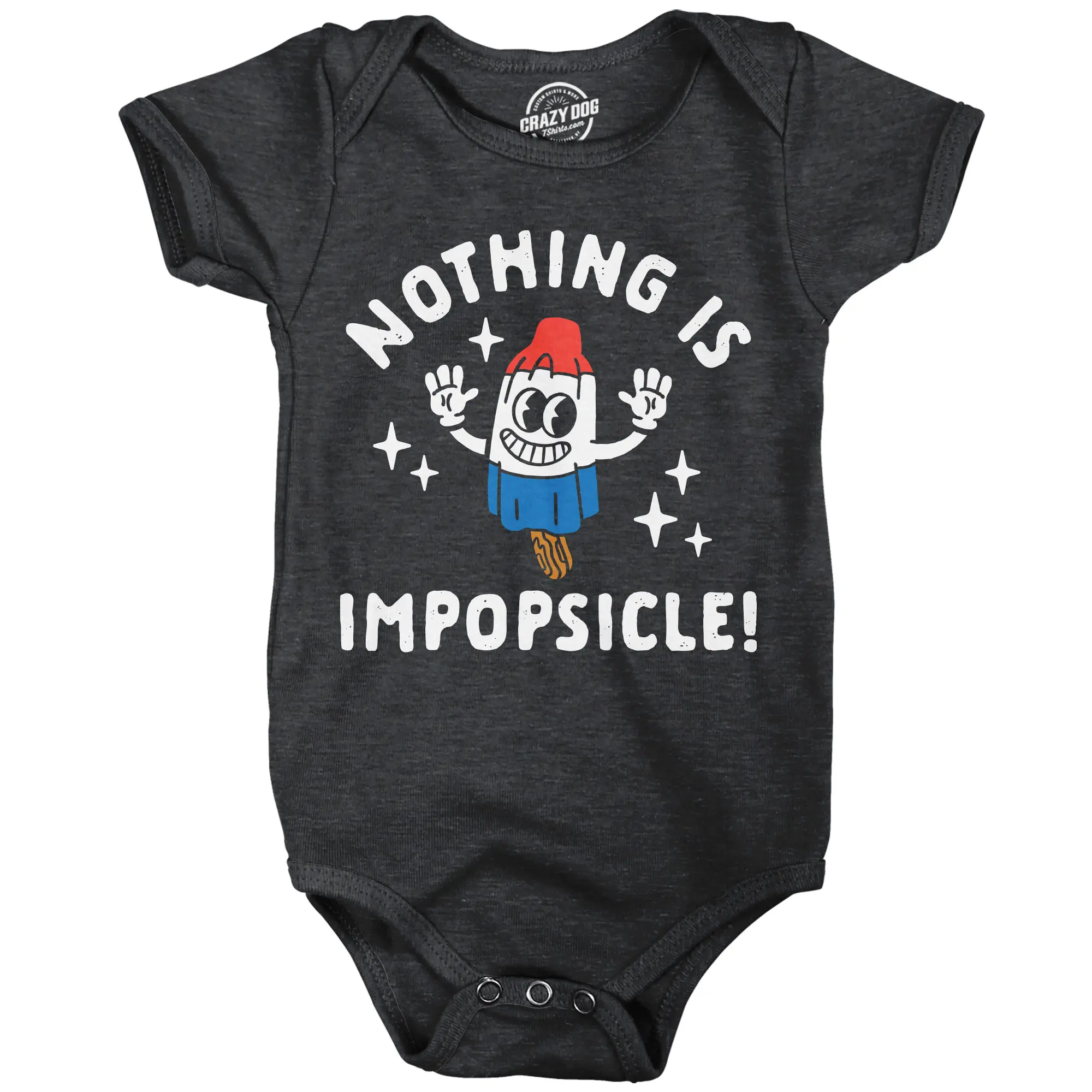 Nothing Is Impopsicle Baby Bodysuit Funny Sarcastic Ice Pop Jumper For Infants Funny Baby Onesies Food Clothes for Baby Funny Motivational Onesie Novelty Onesie Black -