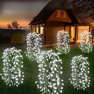 LED Solar Copper Wire Firework Lights, 8 Modes, Automatic On/off, Durable Metal Outdoor Lawn Garden Wedding Holiday Lighting, Solar Landscape Lights, Outdoor Decorative Light, Yard Lighting, Solar Garden Lamps